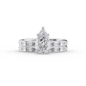 The Jennifer Set With A 1.5 Carat Pear Lab Diamond