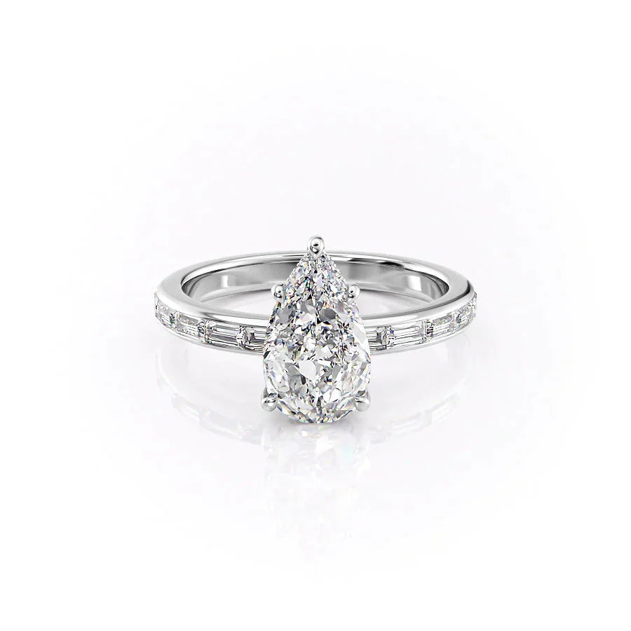 The Jennifer Set With A 2.5 Carat Pear Lab Diamond