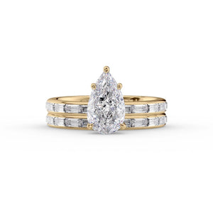 The Jennifer Set With A 2.5 Carat Pear Lab Diamond