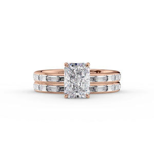 The Jennifer Set With A 2.5 Carat Radiant Lab Diamond