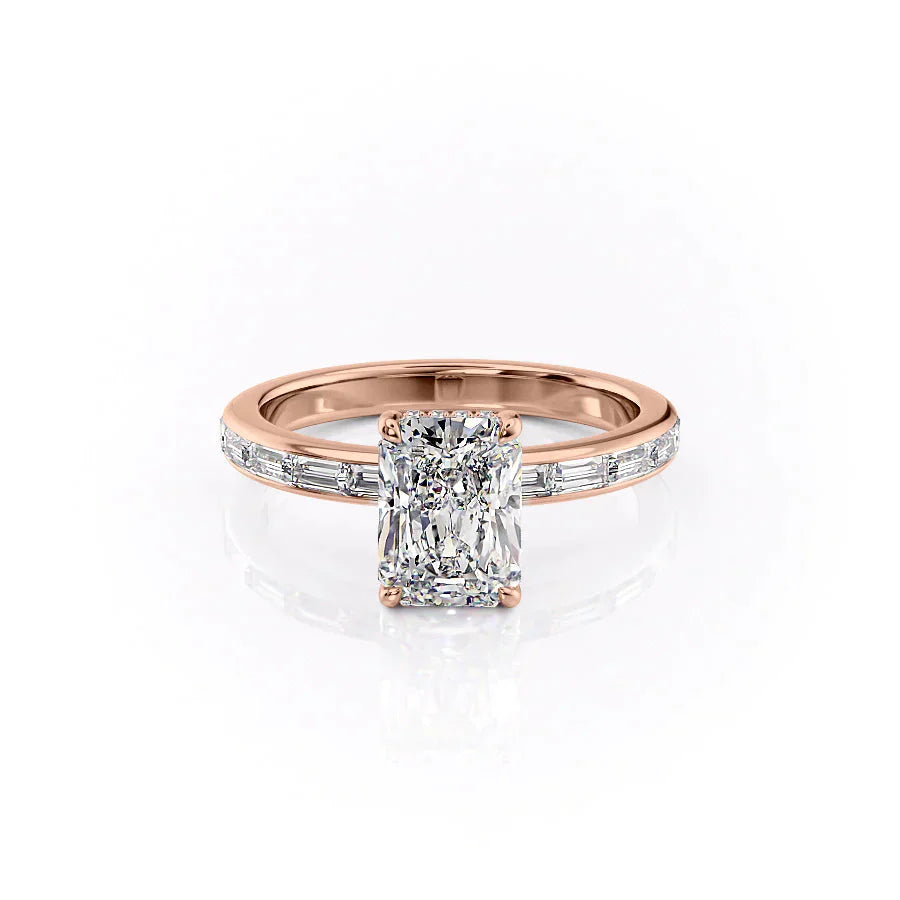 The Jennifer Set With A 2.5 Carat Radiant Lab Diamond