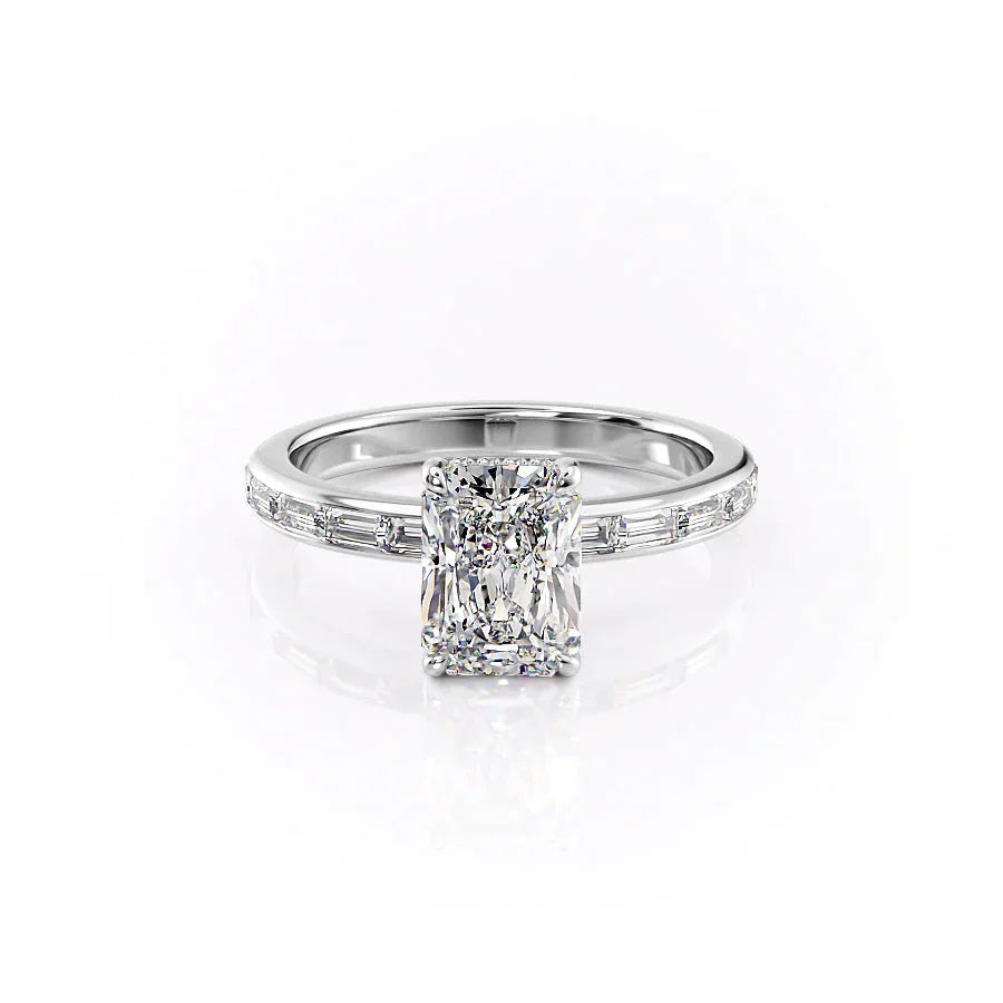 The Jennifer Set With A 2.5 Carat Radiant Lab Diamond