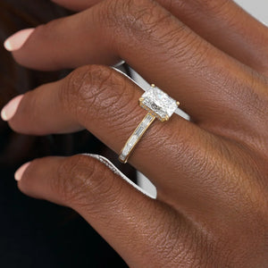 The Jennifer Set With A 2.5 Carat Radiant Lab Diamond