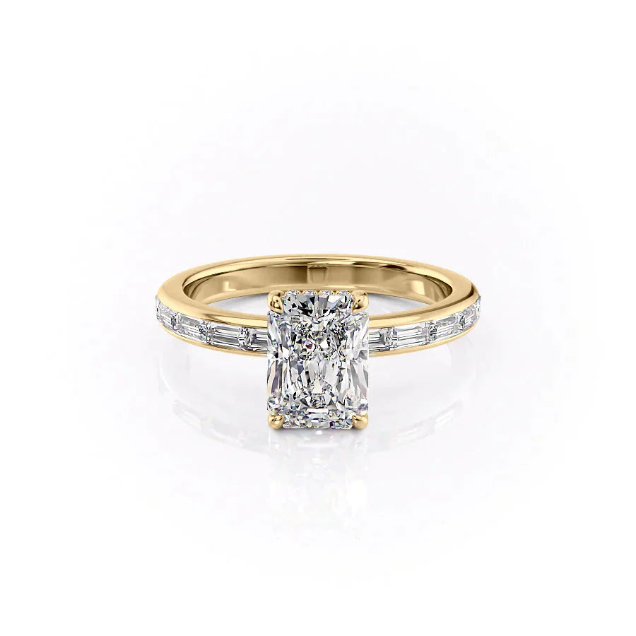 The Jennifer Set With A 2.5 Carat Radiant Lab Diamond