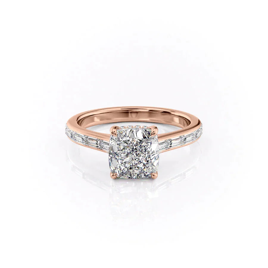 The Monica Set With A 3 Carat Cushion Lab Diamond