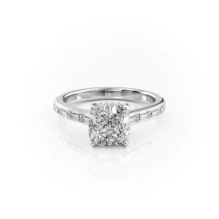 The Monica Set With A 1 Carat Cushion Lab Diamond