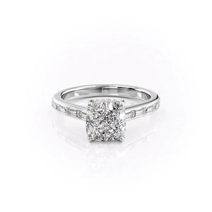 The Monica Set With A 2 Carat Cushion Lab Diamond