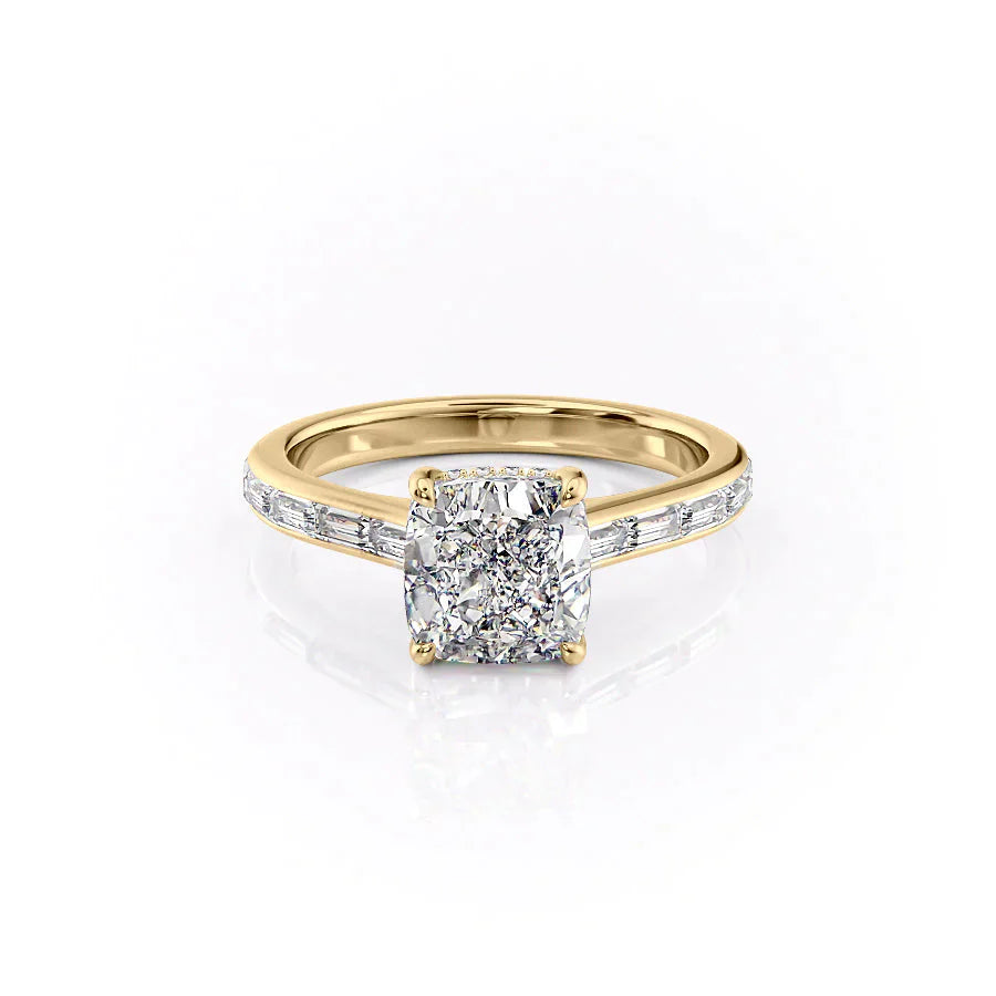 The Monica Set With A 3 Carat Cushion Lab Diamond