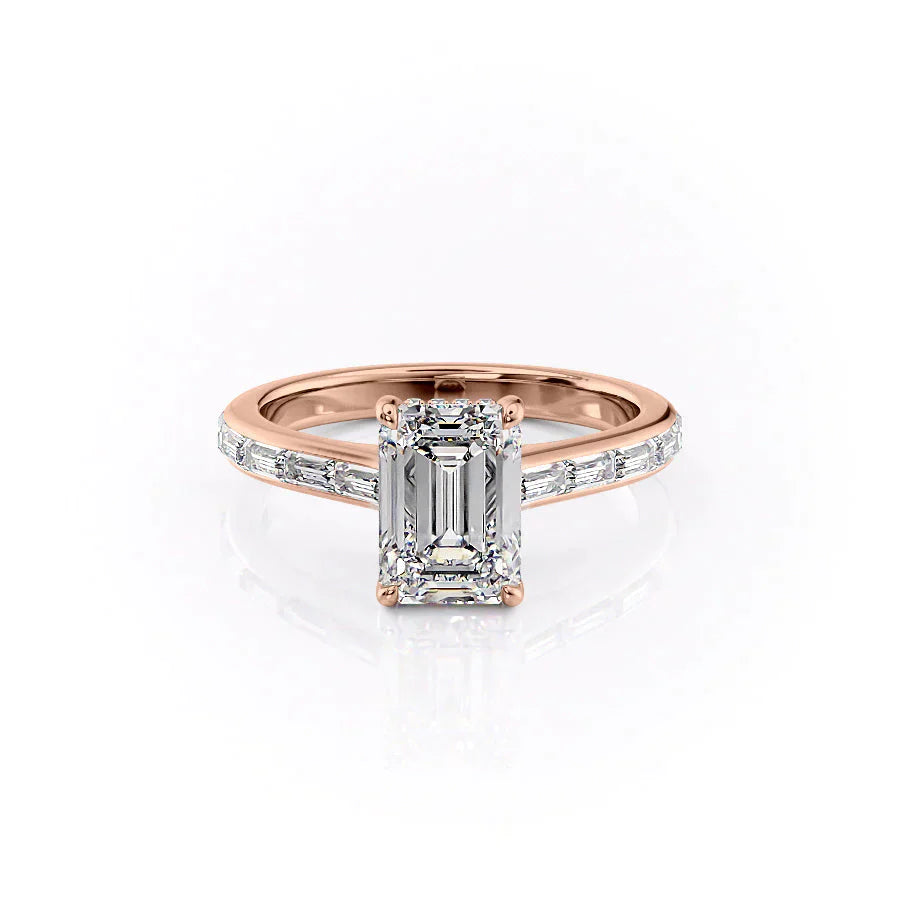 The Monica Set With A 3 Carat Emerald Lab Diamond