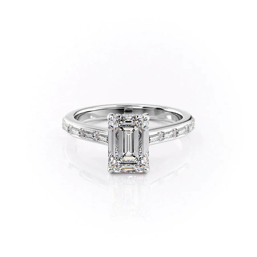 The Monica Set With A 2.5 Carat Emerald Lab Diamond