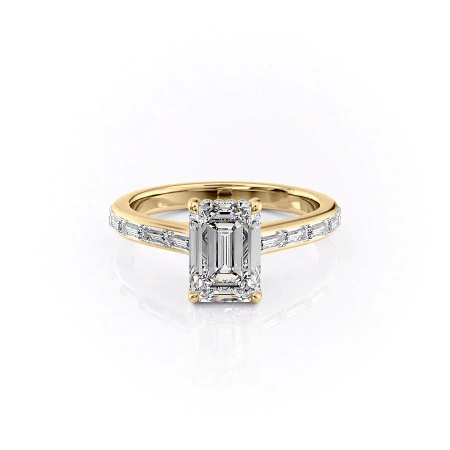 The Monica Set With A 3 Carat Emerald Lab Diamond
