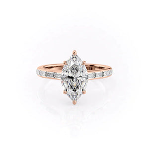 The Monica Set With A 3 Carat Marquise Lab Diamond