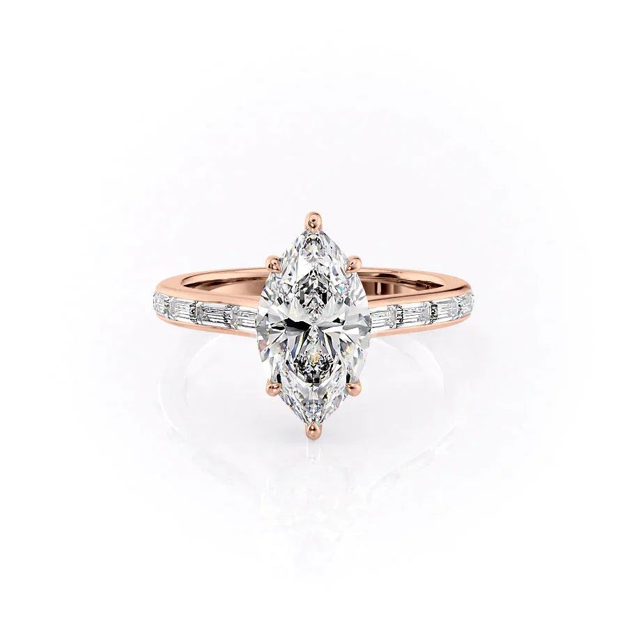 The Monica Set With A 1 Carat Marquise Lab Diamond