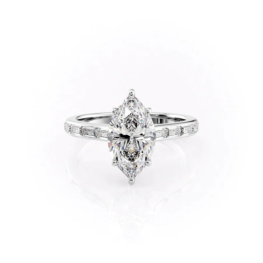 The Monica Set With A 1 Carat Marquise Lab Diamond