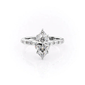 The Monica Set With A 3 Carat Marquise Lab Diamond
