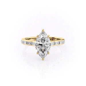 The Monica Set With A 1.5 Carat Marquise Lab Diamond