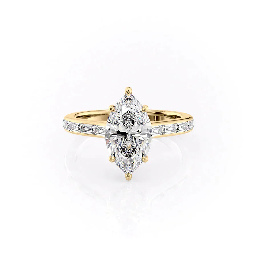 The Monica Set With A 2 Carat Marquise Lab Diamond