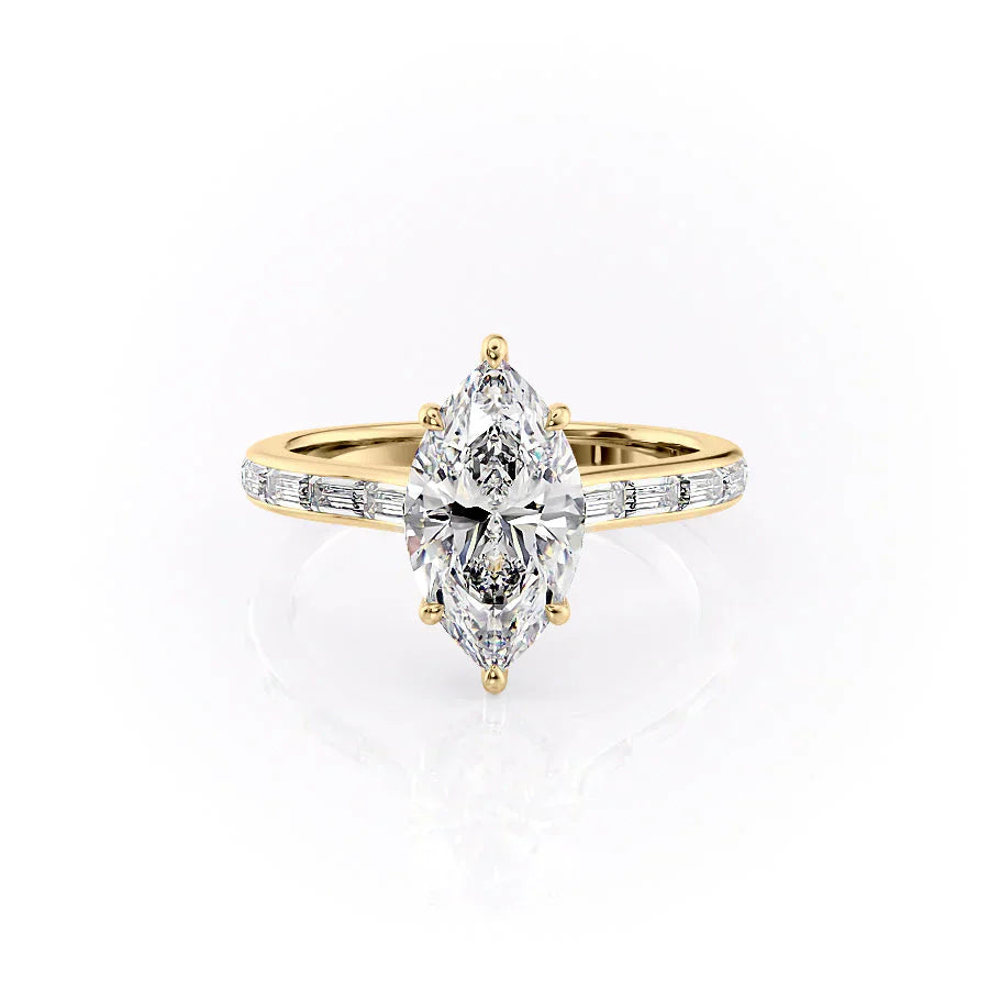 The Monica Set With A Marquise Moissanite