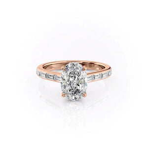 The Monica Set With A 1.5 Carat Oval Lab Diamond