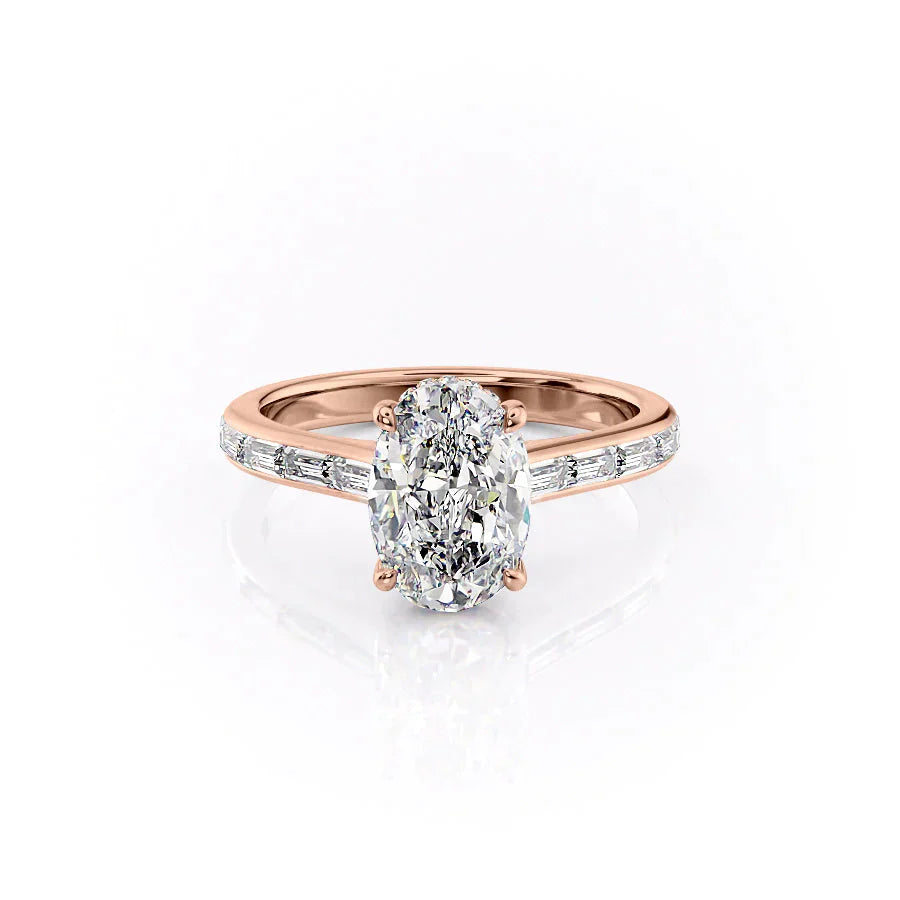 The Monica Set With A 3 Carat Oval Lab Diamond