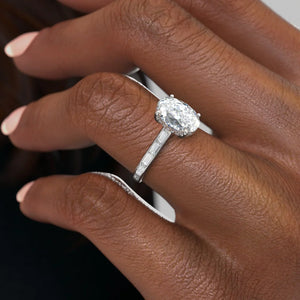 The Monica Set With A 2.5 Carat Oval Lab Diamond