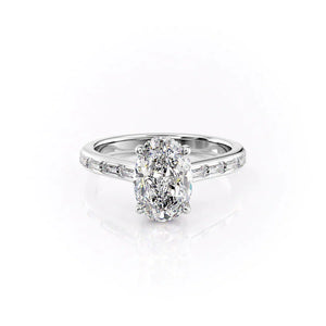 The Monica Set With A 1 Carat Oval Lab Diamond