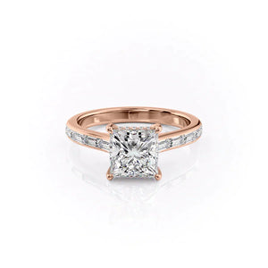The Monica Set With A 3 Carat Princess Lab Diamond