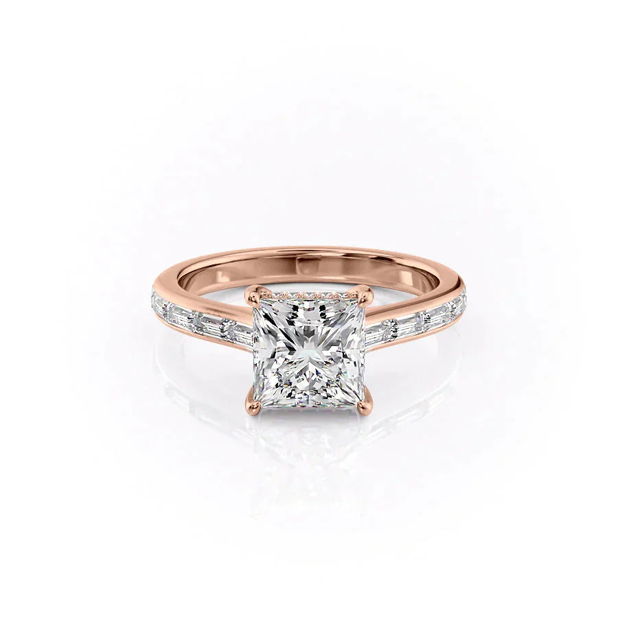 The Monica Set With A 2 Carat Princess Lab Diamond