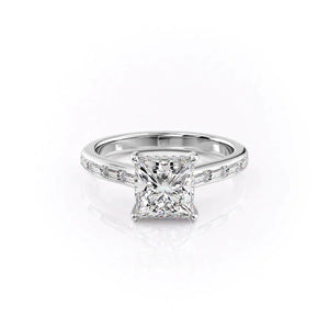 The Monica Set With A 3 Carat Princess Lab Diamond