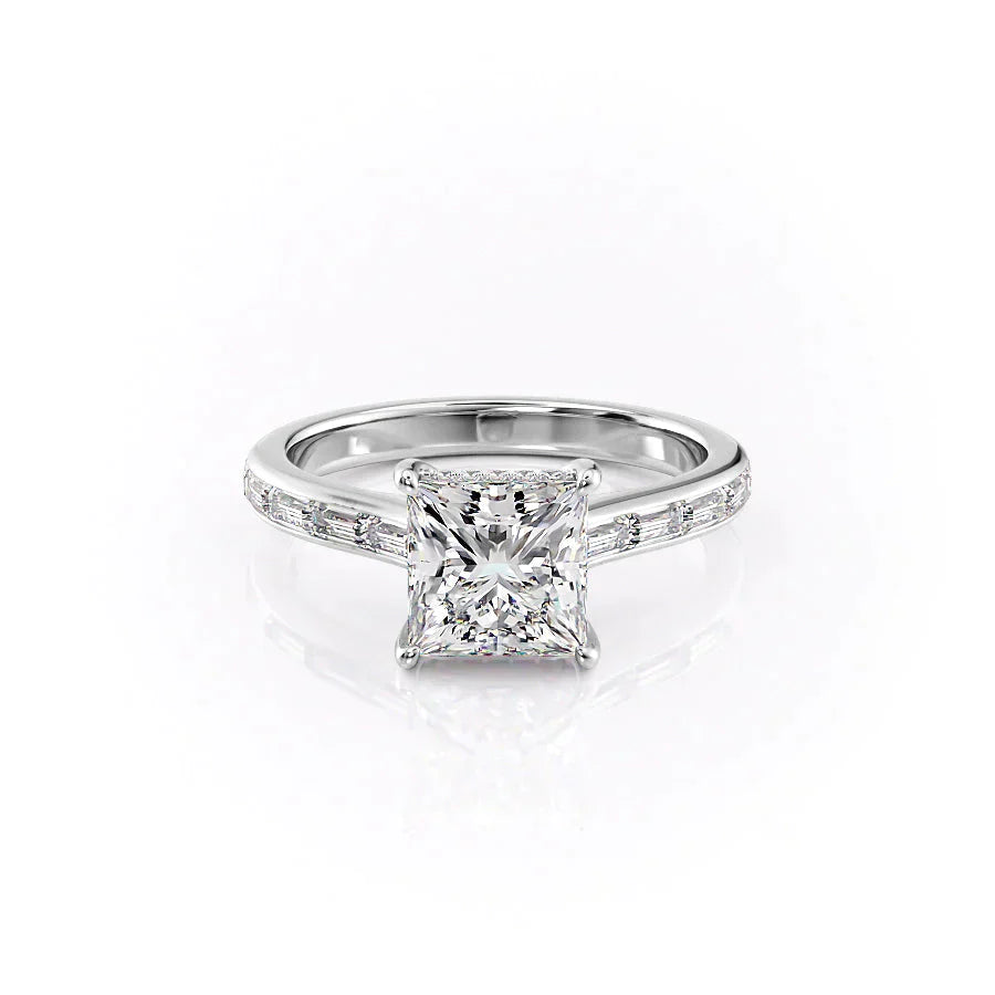 The Monica Set With A 2.5 Carat Princess Lab Diamond