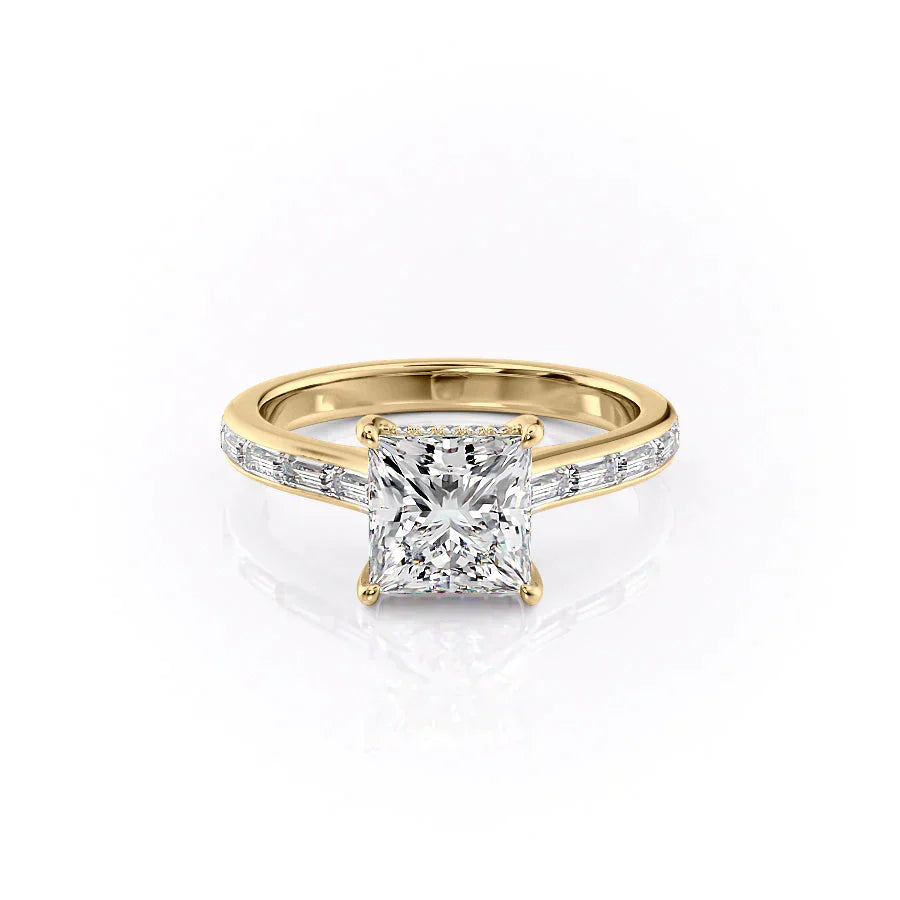 The Monica Set With A 2.5 Carat Princess Lab Diamond