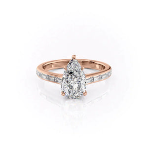 The Monica Set With A 3 Carat Pear Lab Diamond