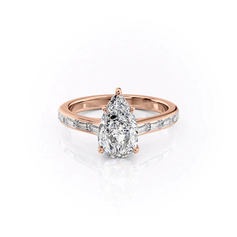 The Monica Set With A 2.5 Carat Pear Lab Diamond