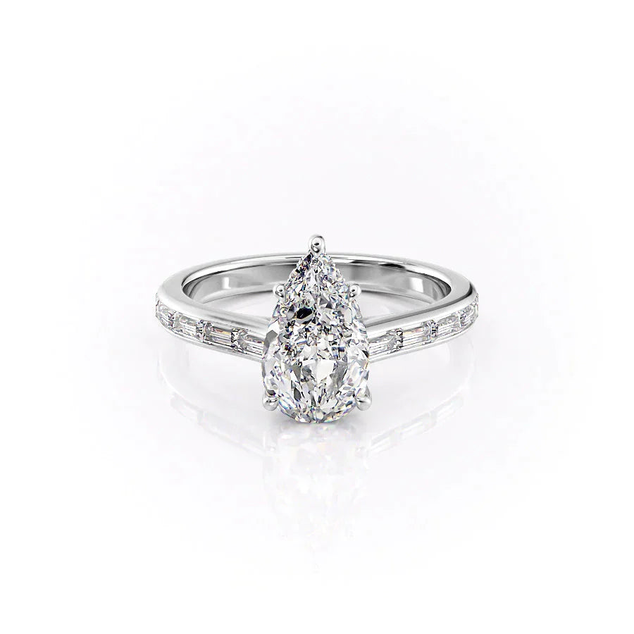 The Monica Set With A 2 Carat Pear Lab Diamond
