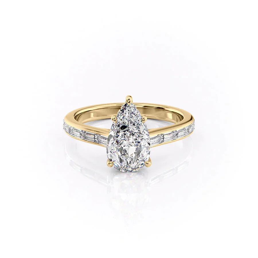 The Monica Set With A 2.5 Carat Pear Lab Diamond