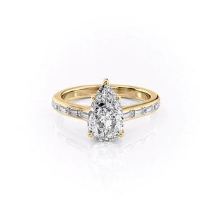 The Monica Set With A 2 Carat Pear Lab Diamond