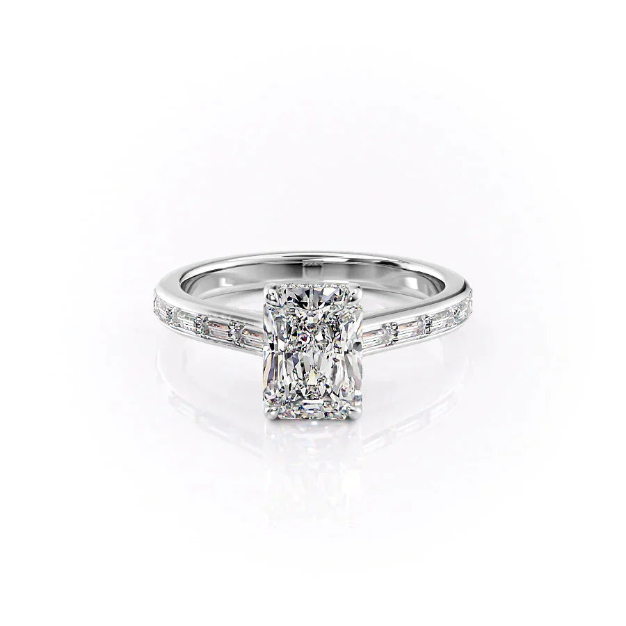 The Monica Set With A 1.5 Carat Radiant Lab Diamond