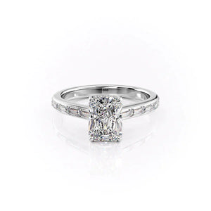 The Monica Set With A 3 Carat Radiant Lab Diamond