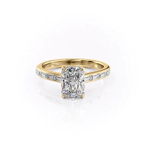 The Monica Set With A 2.5 Carat Radiant Lab Diamond