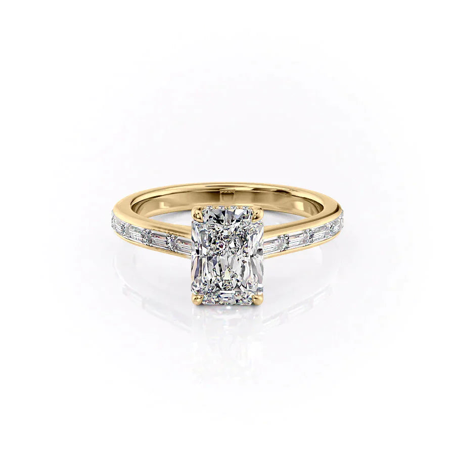 The Monica Set With A 1.5 Carat Radiant Lab Diamond