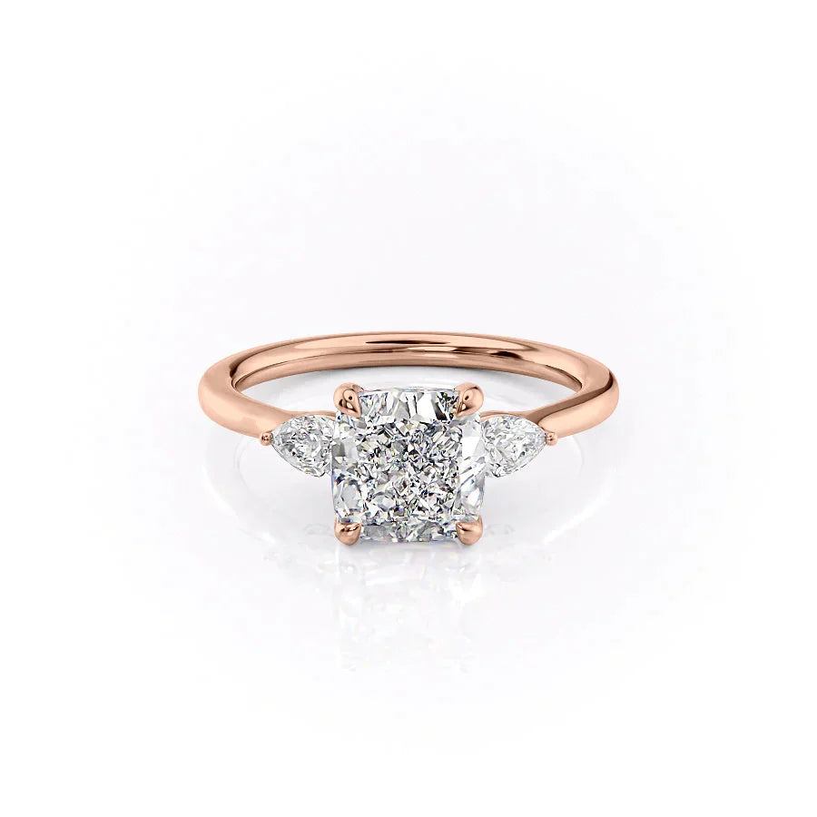 The Megan Set With A 2 Carat Cushion Moissanite