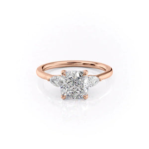 The Megan Set With A 1 Carat Cushion Lab Diamond