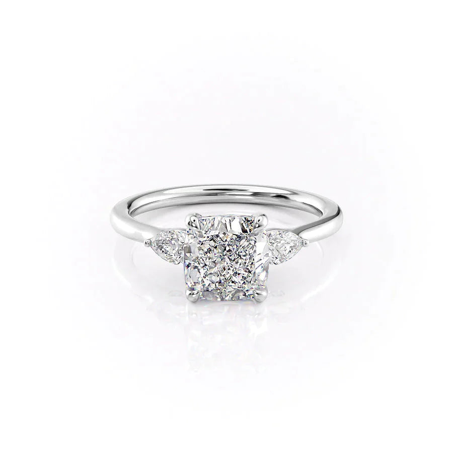 The Megan Set With A 2 Carat Cushion Moissanite