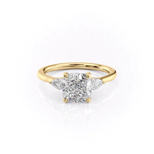 The Megan Set With A 3 Carat Cushion Lab Diamond