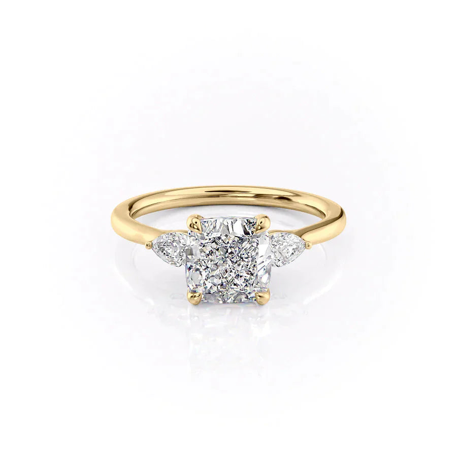The Megan Set With A 1 Carat Cushion Lab Diamond