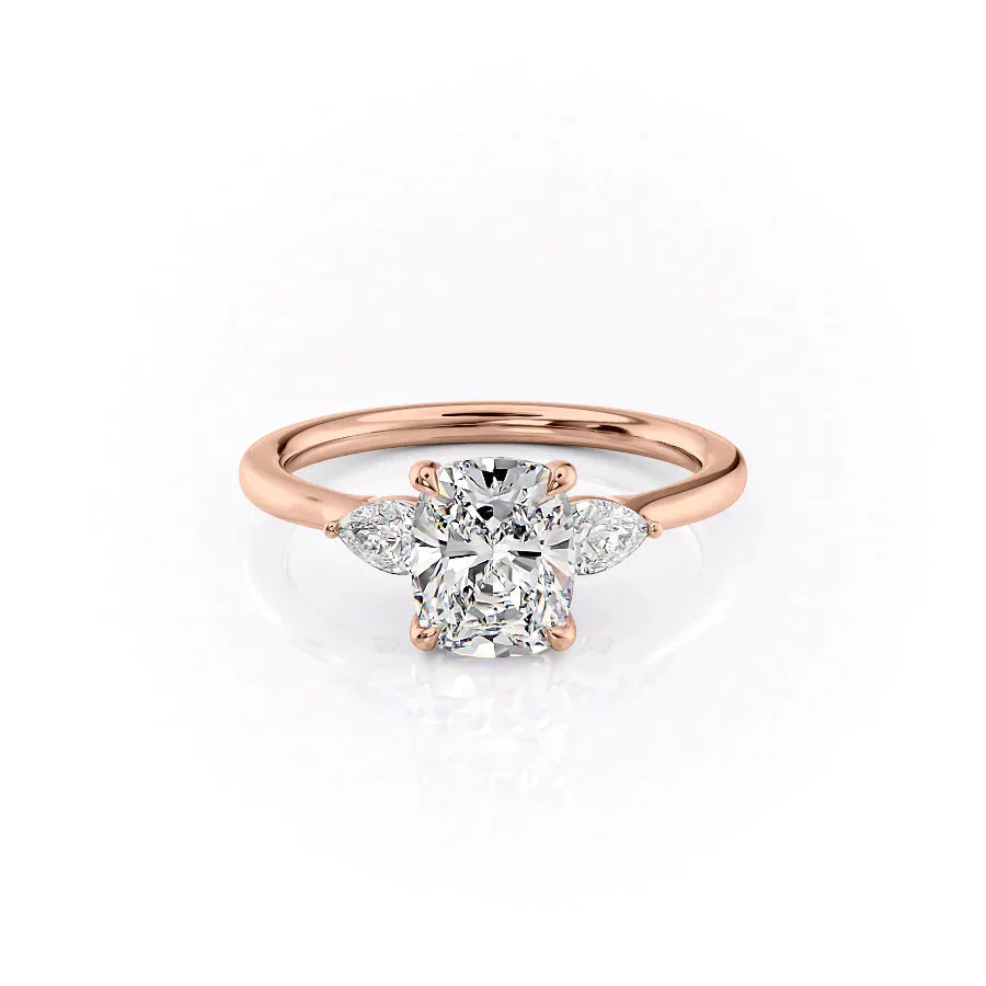 The Megan Set With A 2 Carat Elongated Cushion Lab Diamond