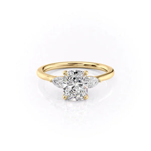The Megan Set With A 2 Carat Elongated Cushion Moissanite