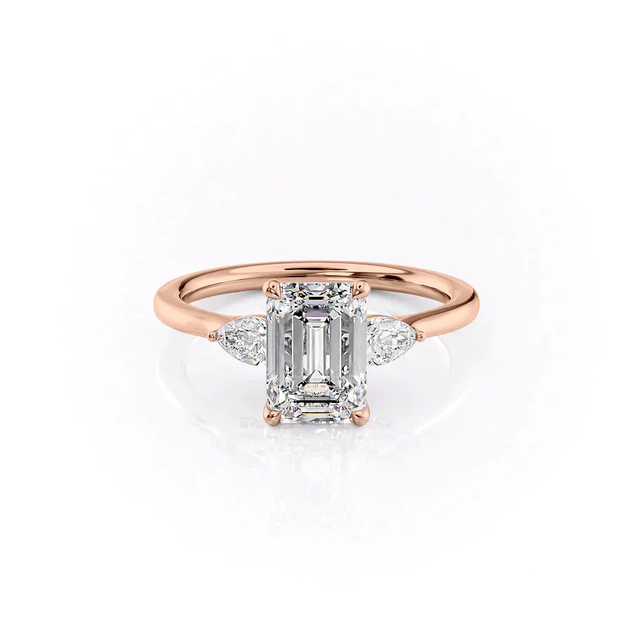 The Megan Set With A 2.5 Carat Emerald Lab Diamond