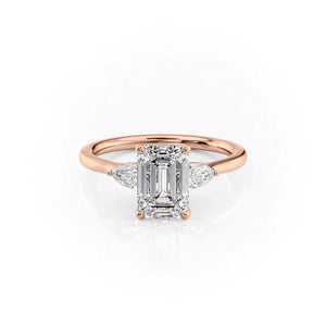 The Megan Set With A 2.5 Carat Emerald Lab Diamond