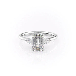 The Megan Set With A 3 Carat Emerald Lab Diamond